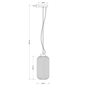 Mason 1 Light Amber Ribbed Glass Pendant